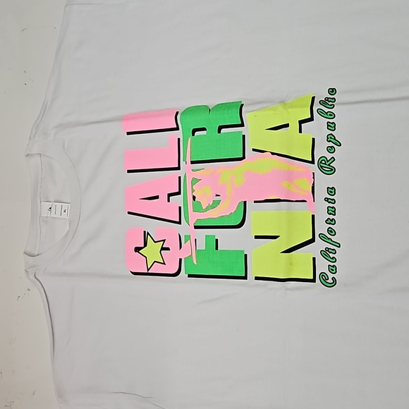 XL California Republic Neon Surf Bear Design White T Shirt - Picture 1 of 4